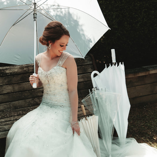 White Wedding Umbrellas - Delivered